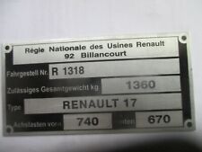 Typenschild renault 1318 gebraucht kaufen  Deutschland