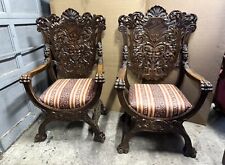 Pair carved oak for sale  Hyde Park