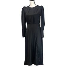 Mila Mae Women’s Puff Sleeve, Pleat Neck Midi Satin Dress, Black,, Sz. M comprar usado  Enviando para Brazil
