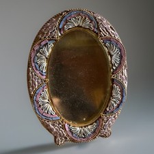 MICRO MOSAICO ITALIANO VINTAGE MOLDURA Floral com Costas de Bordeaux comprar usado  Enviando para Brazil