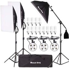 Kit de luz MOUNTDOG Photo Studio 2400w 3 softboxes 3 tripés 12 lâmpadas 5500K LEIA comprar usado  Enviando para Brazil
