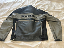 Jaqueta de motocicleta Alpinestars couro preto masculina zíper completo tamanho 44 logotipo quadrado comprar usado  Enviando para Brazil