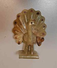 Figura de un PAVO REAL hecha de algún tipo de piedra (multicolor) para decoración interior segunda mano  Embacar hacia Mexico