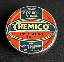 CHEMICO VINTAGE FITA ISOLANTE ELÉTRICA LATA DE EXIBIÇÃO DE BICICLETA MOTOCICLETA comprar usado  Enviando para Brazil