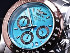 Rzadki męski zegarek Invicta 40mm SPEEDWAY DRAGSTER Chronograf TURKUSOWA TARCZA 200m na sprzedaż  Wysyłka do Poland
