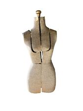 Manequim de costura antigo vintage feminino ajustável tecido cinza com suporte, usado comprar usado  Enviando para Brazil
