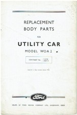 Ford Woa2 30 hp V8 4x2 Segunda Guerra Mundial coche utilitario original CATÁLOGO DE REPUESTOS CARROCERÍA/AJUSTE 1942 segunda mano  Embacar hacia Mexico