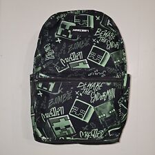 Mochila Minecraft Creeper 17" verde preta geométrica Enderman bolsa de livros para jogos  comprar usado  Enviando para Brazil