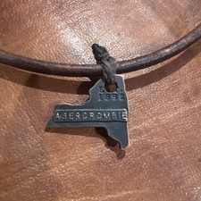 Colar Abercrombie and Fitch A&F Vintage Couro 1892 Metal Nova York Raro comprar usado  Enviando para Brazil