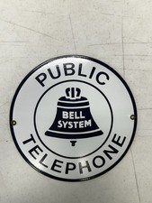 Placa de telefone pública esmaltada de porcelana sistema de campainha 8,5” de largura comprar usado  Enviando para Brazil