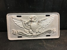 Placa de licença Ambassador para os Estados Unidos alumínio fundido EUA personalizada pesada  comprar usado  Enviando para Brazil