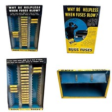 Vitrine de publicidade de metal vintage para fusíveis de tubo de vidro Buss, garagem, loja comprar usado  Enviando para Brazil