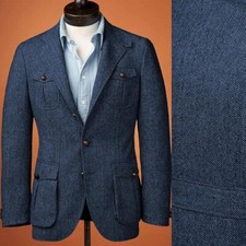 Usado, Blazer masculino azul marinho lã espinha de peixe tweed xadrez lazer formatura noivo smoking terno comprar usado Usado, Blazer masculino azul marinho lã espinha de peixe tweed xadrez lazer formatura noivo smoking terno comprar usado  Enviando para Brazil