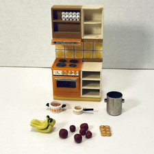 Móveis vintage para casa de bonecas Lundby cozinha forno armário década de 1970 + micro brinquedos alimentares comprar usado  Enviando para Brazil