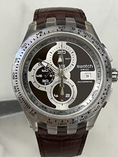 Relógio Swatch faixa direita marrom SVGK408 diafano cronógrafo automático raro, usado comprar usado  Enviando para Brazil
