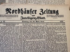 Nordhäuser zeitungen 1872 gebraucht kaufen  Nordhausen