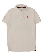 Camisa polo masculina gráfica muscular ABERCROMBIE & FITCH branca pequena CA08 comprar usado  Enviando para Brazil