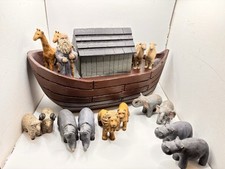 Conjunto de 12 peças vintage colecionável esculpida à mão em madeira Arca de Noé cristã comprar usado  Enviando para Brazil