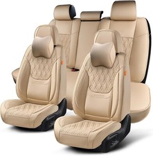 Juego completo de fundas universales de cuero transpirable para asiento de auto + reposacabezas con memoria segunda mano  Embacar hacia Mexico