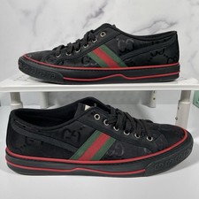 Tênis Gucci 1977 GG preto monograma vermelho fora da grade tamanho 9+ masculino comprar usado  Enviando para Brazil