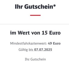 Deutsche bahn gutschein gebraucht kaufen  Deutschland