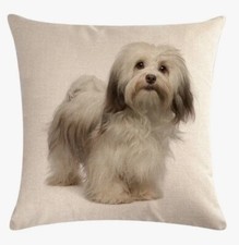 Maltês Shih Zhu Lhasa Apso decoração de retrato capa de travesseiro para cachorro decoração para casa, usado comprar usado  Enviando para Brazil