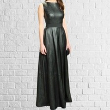 Usado, Vestido feminino de festa casual elegante couro de cordeiro preto sem mangas comprar usado  Enviando para Brazil