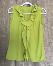 Blusa de babados feminina verde feita sob medida tamanho P, usado comprar usado  Enviando para Brazil