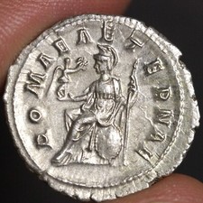 Moneda de Plata Antoniniano Antiguo Imperio Romano Roma Eterna 240AD Gordiano III XF segunda mano  Embacar hacia Mexico