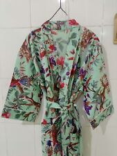 Roupão quimono feminino indiano feito à mão estampa de pássaro algodão vestido maxi comprar usado  Enviando para Brazil
