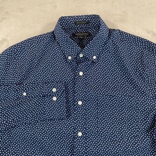 Camisa masculina Banana Republic azul média estampa Tech Link slim ajuste flexível LS NOVA SEM ETIQUETAS comprar usado  Enviando para Brazil