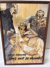 Framed wartime poster for sale  NEWARK