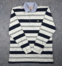 Camisa Polo Brooks Brothers Hombre XL Azul Blanco Rayas Manga Larga Rugby 346 segunda mano  Embacar hacia Mexico