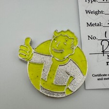 2023 Vault Boy #1 Rara Mettle .999 Prata Fina Derramada Redonda Fallout Pip-Boy, usado comprar usado  Enviando para Brazil