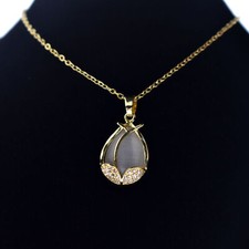 Colar pingente de flor de cristal dourado para mulheres, colar de flores, presentes, usado comprar usado  Enviando para Brazil
