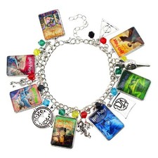 PULSEIRA CHARME CAPAS DE LIVRO HARRY POTTER com bolsa de presente de veludo amuletos temáticos de metal comprar usado  Enviando para Brazil
