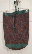Bolsa de ombro GAP com cordão verde vermelha estampa paisley muito boa qualidade 17" comprar usado  Enviando para Brazil