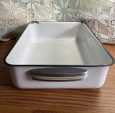 Lixeira de geladeira vintage branca esmalte 13-3/4x10x3,5” substituição, usado comprar usado  Enviando para Brazil