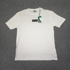 Emporio Armani Masculino MÉDIO Branco Manga Curta Gola Redonda EA7 Algodão Tamanho M Novo com etiquetas, usado comprar usado  Enviando para Brazil