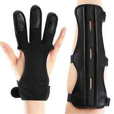 Guante protector de brazo de tiro con arco kit juvenil cuero 3 dedos arco protector de dedos caza segunda mano  Embacar hacia Mexico
