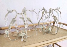 Para ozdobnych liści i kropli Shabby Chic Sztuczny kryształ Rustykalne żyrandole na sprzedaż  Wysyłka do Poland