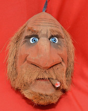 Carved coconut head for sale  BOLTON