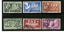 Suíça #300-305 (S521) Alto Valor do fim da guerra "PAX" na Europa, EUA, CV$760,00 comprar usado  Enviando para Brazil