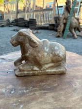 1700 escultura antiga de touro templo hindu feita à mão em pedra de mármore antiga Nandi comprar usado  Enviando para Brazil