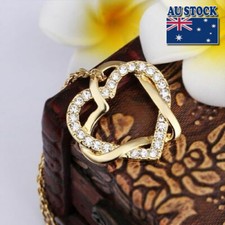 Novo Elegante Colar Pingente Feminino de Coração de Amor com Cristal folheado a Ouro 18K comprar usado  Enviando para Brazil