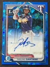 Paulino Santana 2024 Bowman safira cromada 1º automático 181/199 #CSPA-PS Rangers comprar usado  Enviando para Brazil