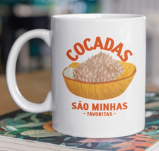 Caneca Funny Cocadas 11 oz 330 ml presentes de coco desfiado presentes brasileiros comprar usado  Enviando para Brazil