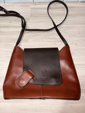 Vera Pelle, bolsa de ombro tiracolo de couro italiano feita na Itália, vermelha e marrom, usado comprar usado  Enviando para Brazil