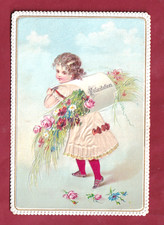 Très Rare Chromo+Soie Decoupis. Magnifique Bébé Fille Avec Un Baluchon De Fleurs comprar usado  Enviando para Brazil
