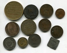 mundo 12 mezcla de monedas y fichas, metal base segunda mano  Embacar hacia Mexico